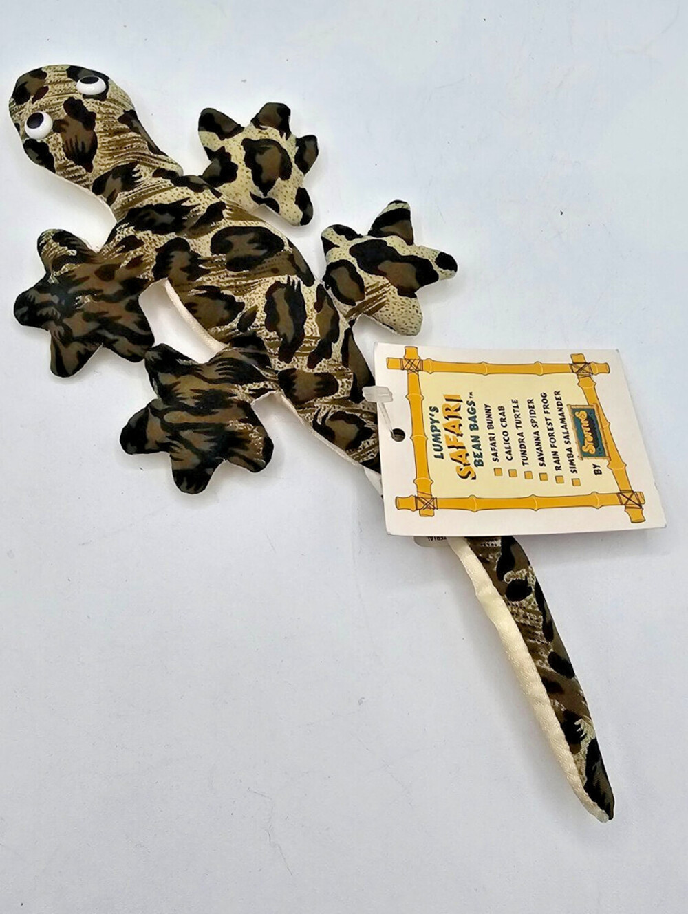 Lumpy's Safari bean bag toy gecko featuring a leopard print design